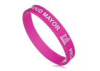 Text Silk Screen Imprinted Promotional Custom Silicone Rubber Wristbands