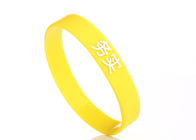 Yellow Adult Promotional Emboss Printed Advertsing Custom Silicone Rubber Wristbands
