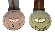 Médailles augmentées de récompense en métal de logo extraordinairement conçues avec la lanière imprimée