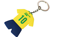 Chaîne durable en caoutchouc en métal de PVC Porte-clés de passionés du football du Brésil 25mm/28mm